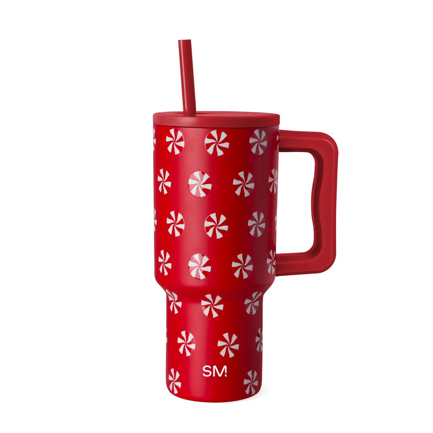 Simple Modern 30 fl oz Insulated Stainless Steel Trek Tumbler with Straw Lid | Peppermint Swirls ... | Walmart (US)