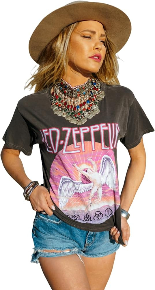 life clothing co Women's Led Zeppelin Swan Song Graphic T-Shirt | Amazon (US)
