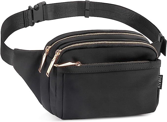 ZORFIN Fanny Packs for Women Men Fashion Waist Pack Bag Multi-Pockets Large Capacity Hip Bum Bag ... | Amazon (US)