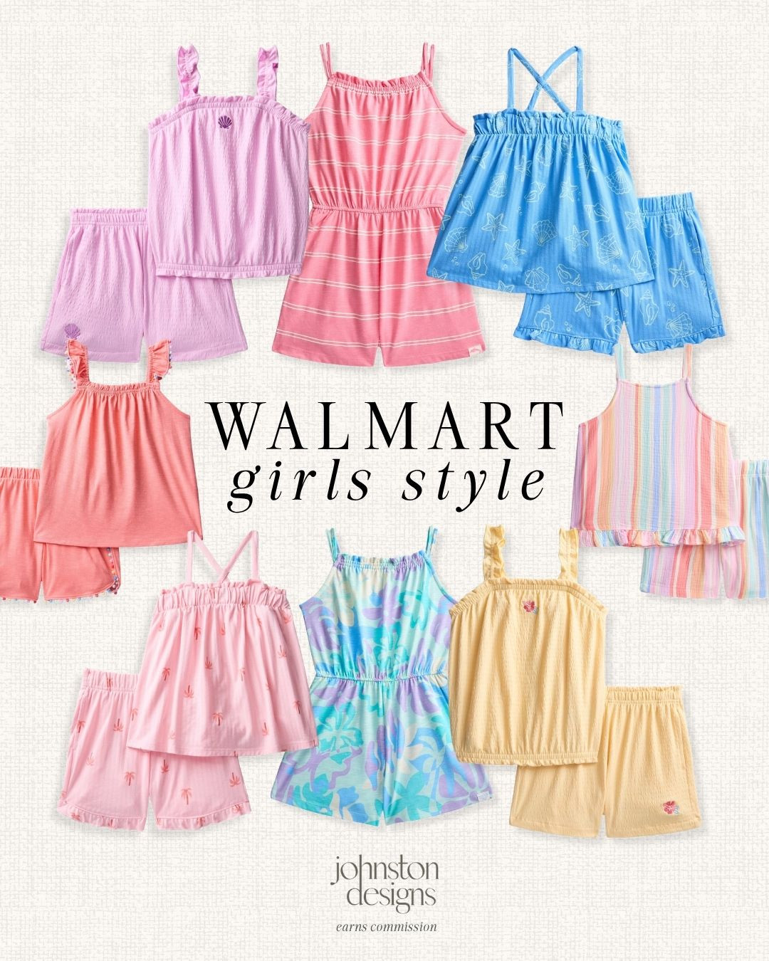 Walmart girls style featuring colorful summer matching sets. ☀️

Soft cotton tanks and coordinating shorts in pink, blue, yellow and pastel prints. Lightweight, breathable and easy for everyday wear. Ruffle straps, beachy patterns and comfy fits that feel cute and effortless for warm weather.

#walmartfinds #kidsfashion #girlsstyle #summerkids #matchingsets #affordablefashion #momfinds #walmartstyle #kidsoutfits #ltkstyle 

 #LTKootd #LTKKids