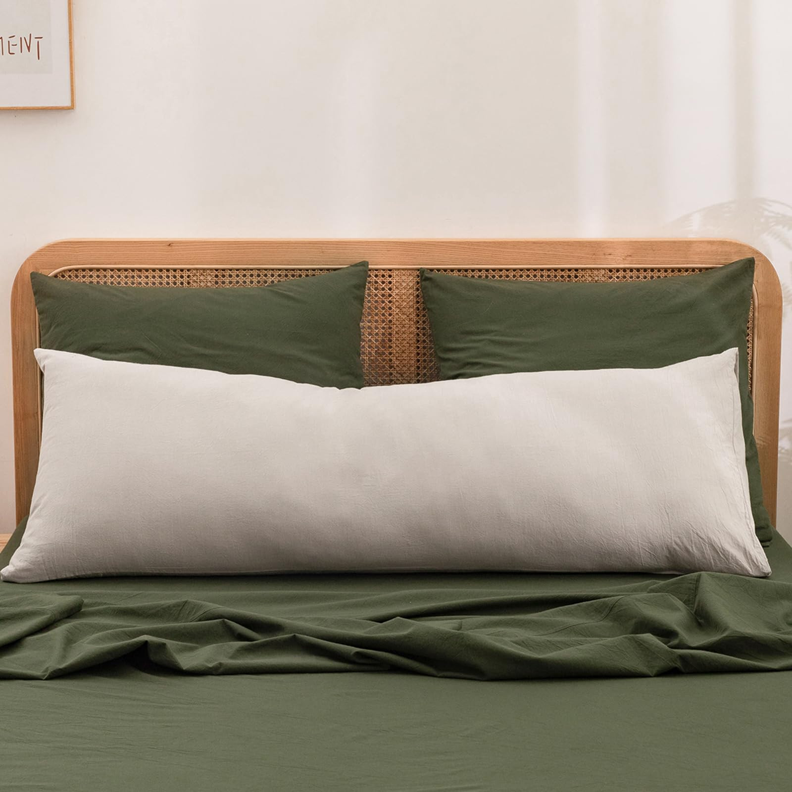 BESTOUCH 100% Washed Cotton Pillowcase for Hair and Skin Linen Feel Soft Comfortable Breathable 1... | Amazon (US)