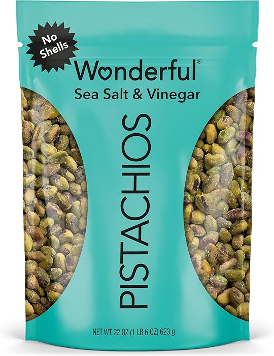 Wonderful Pistachios No Shells, Sea Salt & Vinegar Nuts, 22 Ounce Resealable Bag, Protein Snacks, Gluten Free, Healthy Snack | Amazon (US)