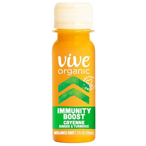 Vive Organic Immunity Boost Cayenne, Ginger & Turmeric Shot (2oz Bottle) | Amazon (US)