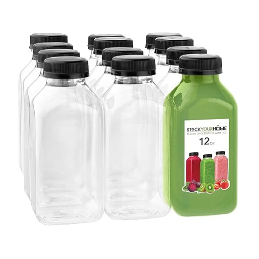 Juice Bottles with Caps for Juicing & Smoothies, Reusable Clear Empty Plastic Bottles with Caps, ... | Amazon (US)