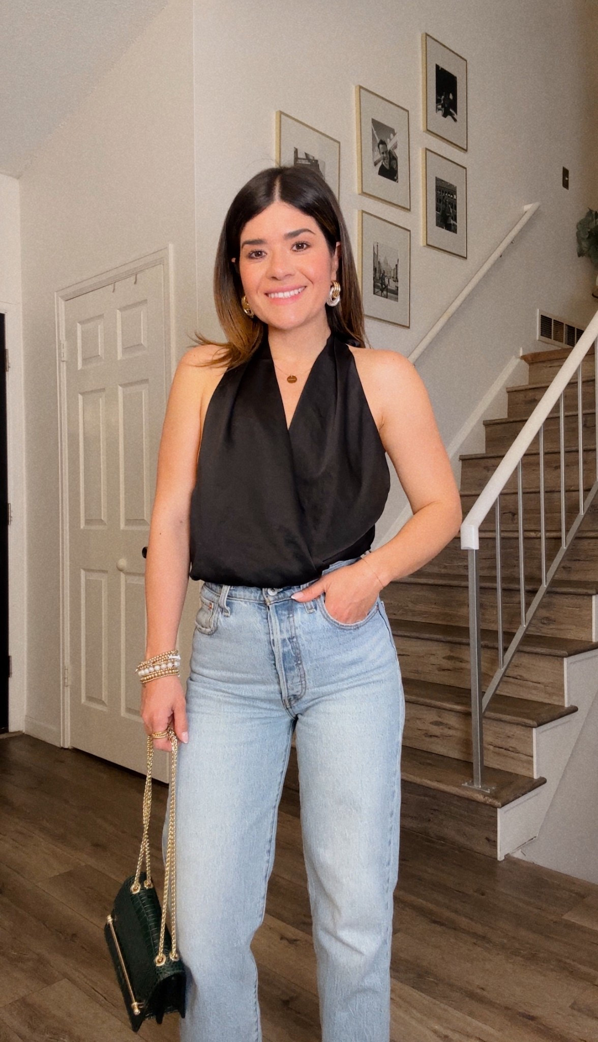 This black top was such a great find. Perfect for date nights. It has an open back :)
Top size xs
Jeans size 25
These earrings are so
Chic!!!! Love them!! They are not heavy at all!

#LTKFindsUnder100 #LTKPetite #LTKStyleTip