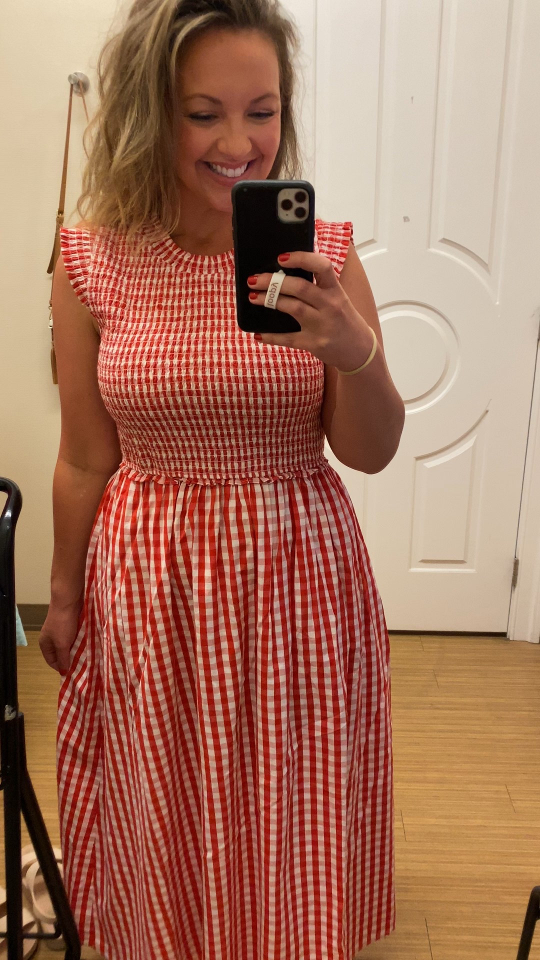 Look how cute this red & white gingham dress is!!! Love the smocked detail! Perfect for summer ❤️💙🤍. I am 5’5”  Size 8 Wearing an 8 in this dress! 

#summerdress #summeroutfit #tryon #belk #belkstyle #summeroutfit #patriotic #redwhiteblue #july4th #memorialday #dress #maxidress

#LTKFindsUnder50 #LTKMidsize #LTKSeasonal