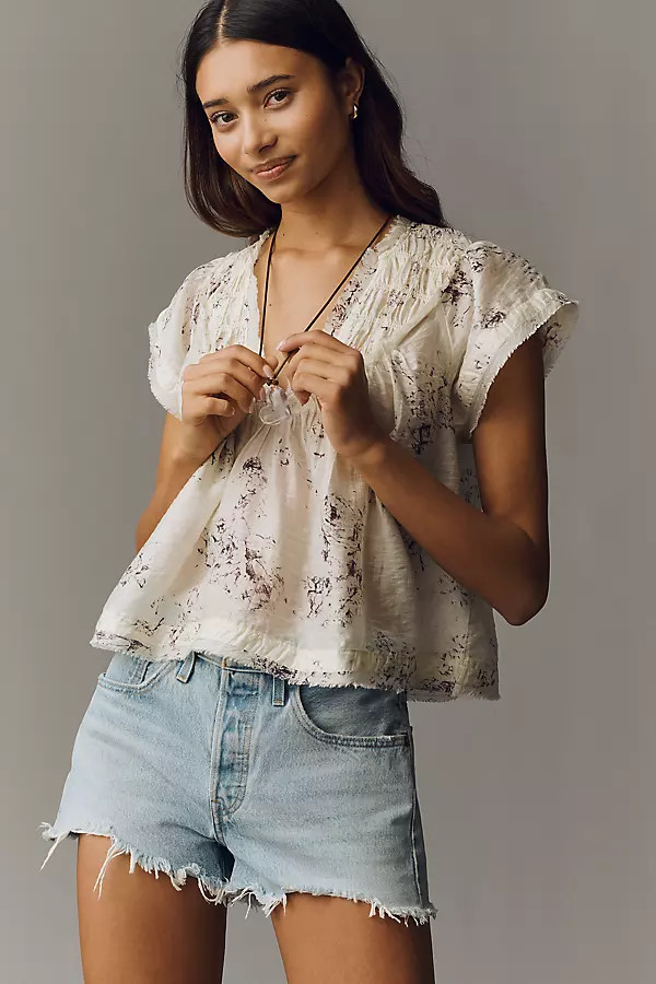 Smocked Yoke Blouse | Anthropologie (US)
