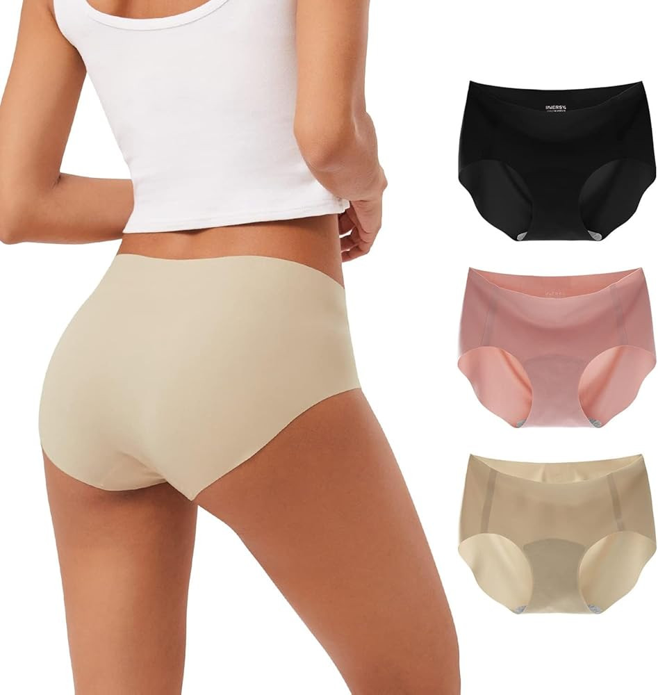 INNERSY Women's Seamless No Show Hipster Panties Invisible Light Underwear 3-Pack | Amazon (US)