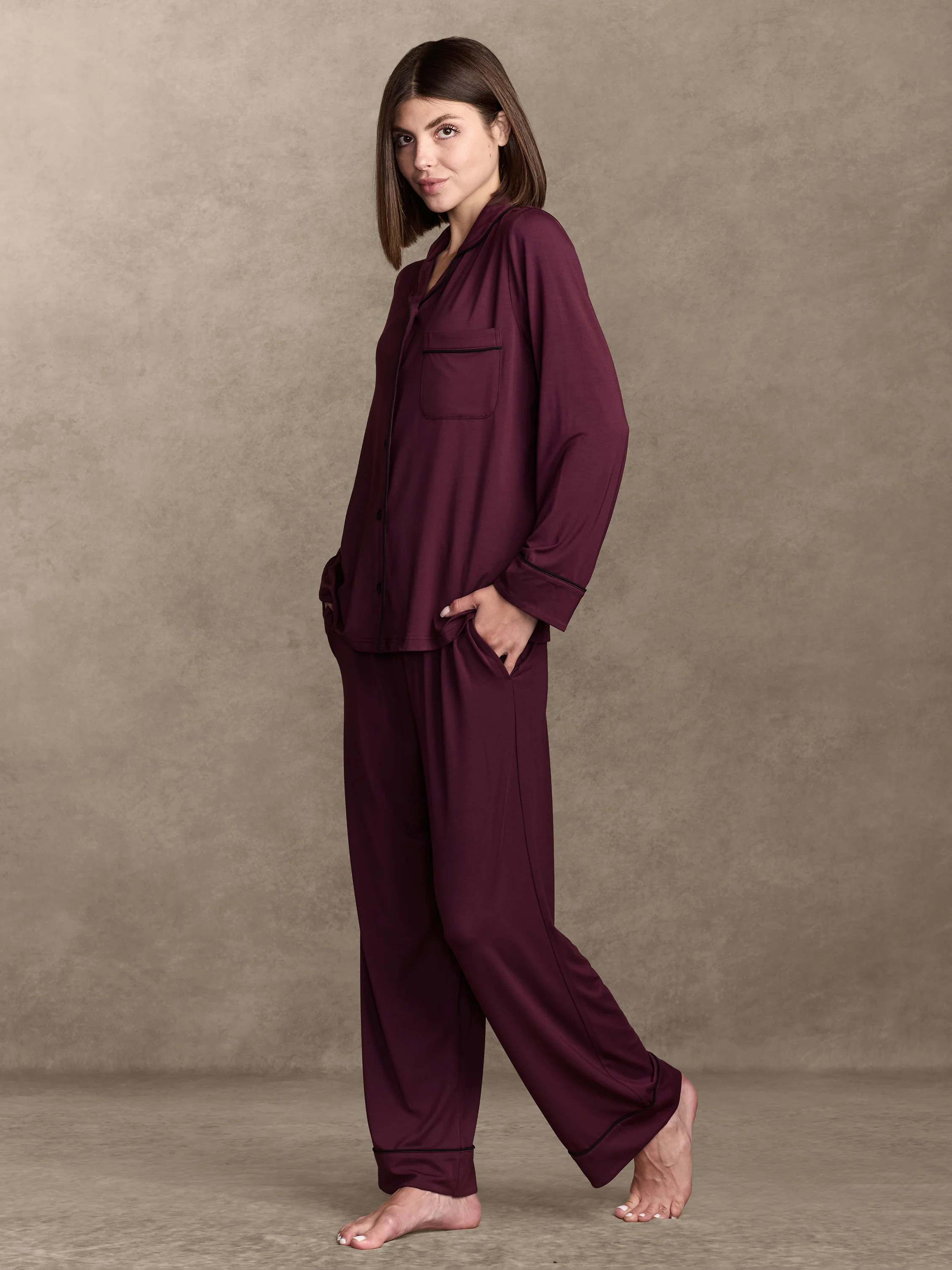 Soft-Knit Long Sleeve Pajama Set | Pure Parima