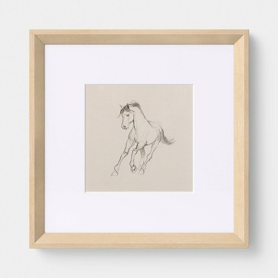 10"x10" Horse Under Glass Framed Wall Art - Threshold™ | Target