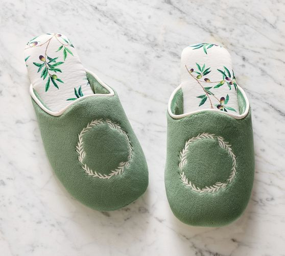 Monique Lhuillier Olive Orchard Slippers | Pottery Barn (US)