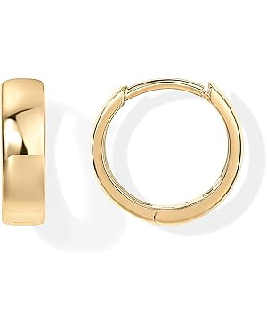 PAVOI 14K Gold Plated Sterling Silver Post Huggie Earrings | Small Hoop Earrings |Gold Earrings f... | Amazon (US)