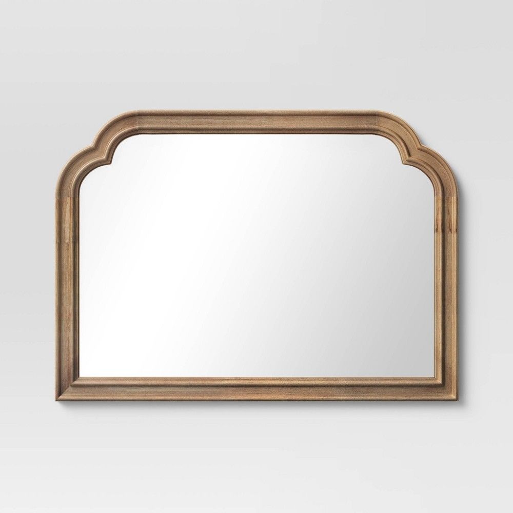 36"" x 26"" French Country Mantle Wood Mirror Natural - Threshold | Target