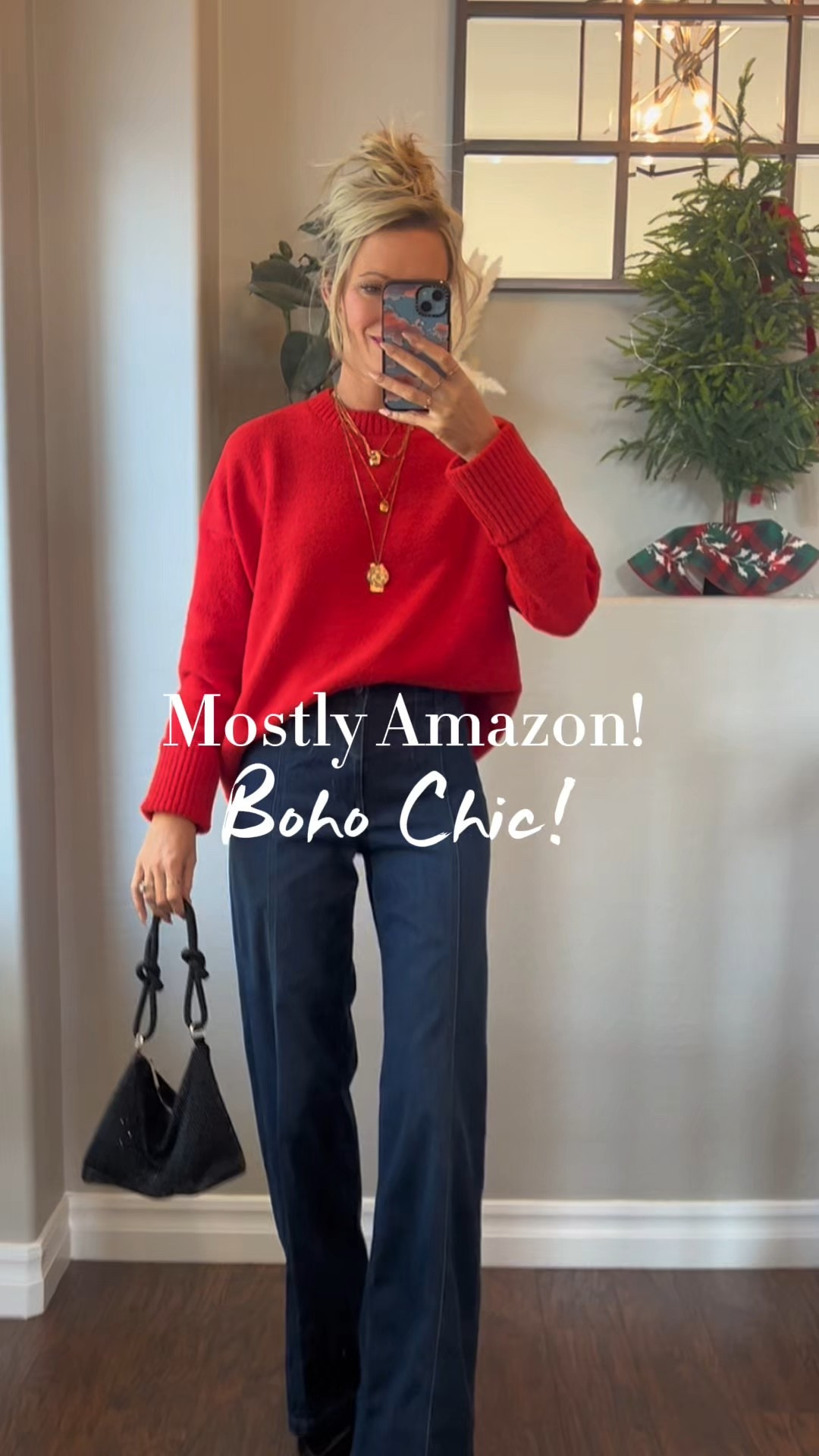 Mostly Amazon! Boho Chic! 
Jeans/ true to size! I just ordered the black pair! They are so comfortable! I finally tried the band to tuck in your sweater! It’s great! You should try it! Message me if you have any questions! 

#LTKFindsUnder50 #LTKFindsUnder100 #LTKHoliday