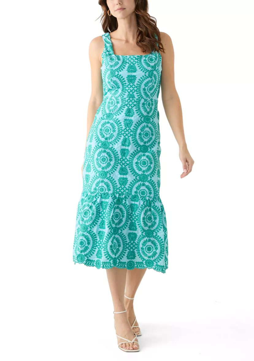 Women's Sleeveless Square Neck Printed Slim Dress | Belk