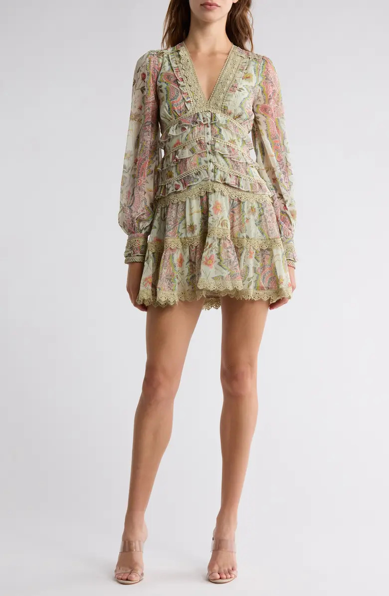 AllSaints Zaphia Floral Long Sleeve Tiered Dress | Nordstromrack | Nordstrom Rack
