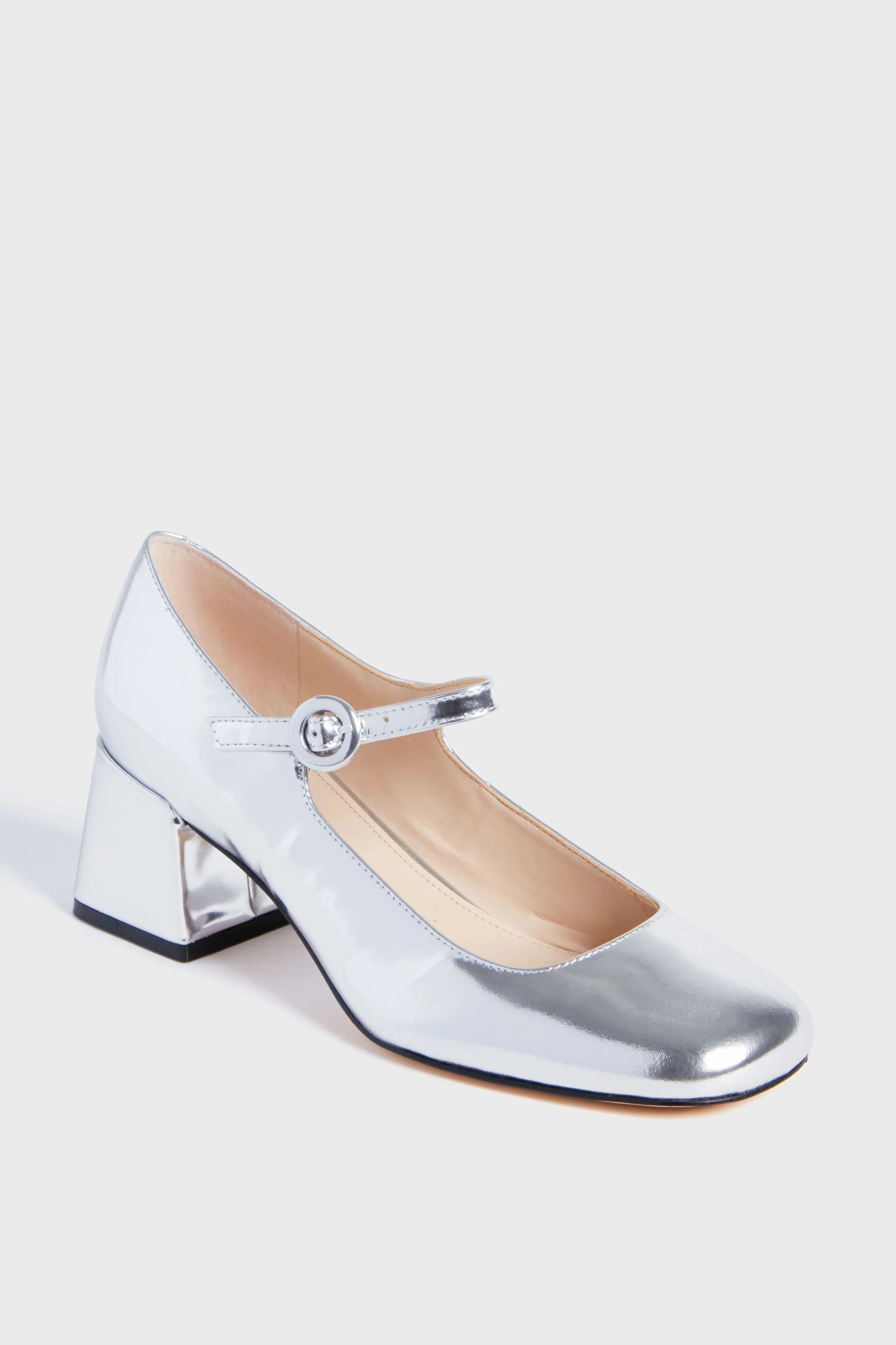 Silver Nessily Mary Jane Heels | Tuckernuck (US)