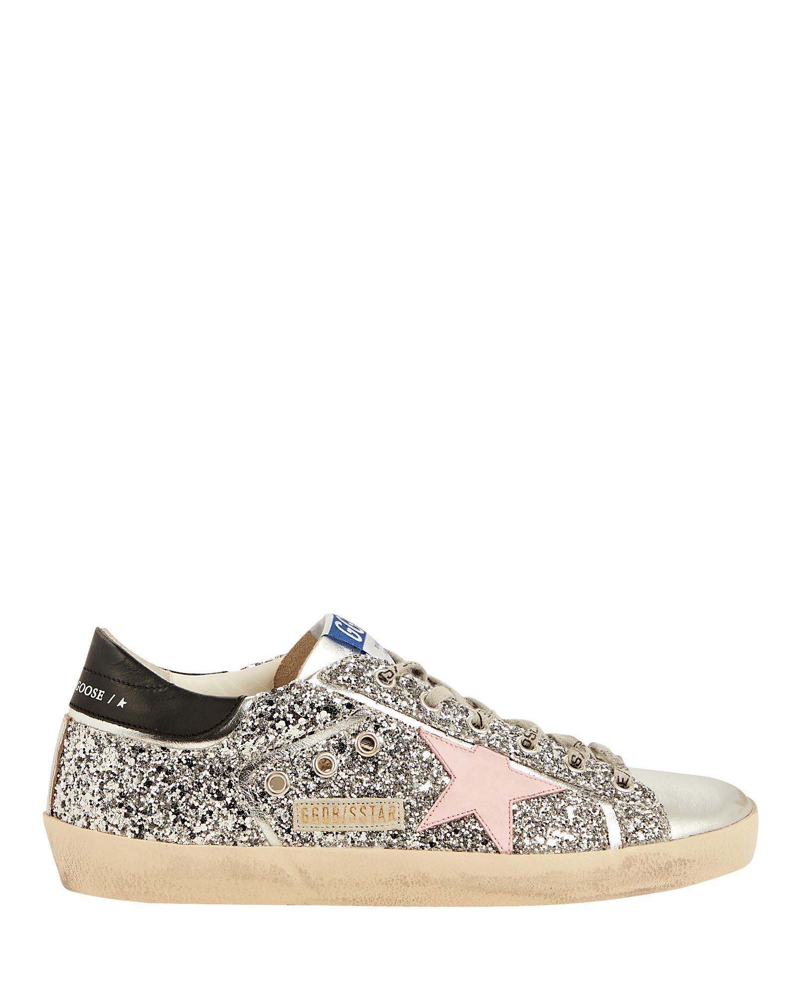 Superstar Glitter Low-Top Leather Sneaker | INTERMIX