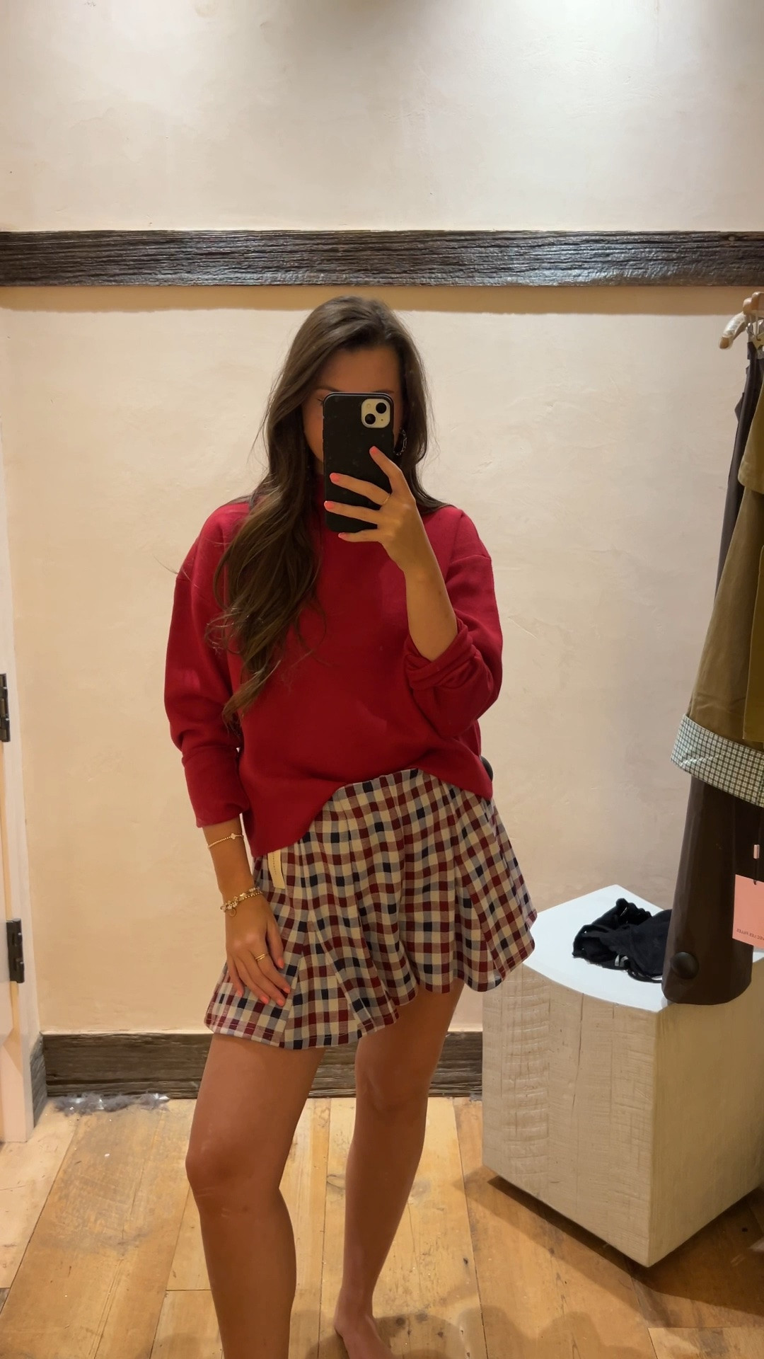 // plaid skirt // mockneck sweater // cute fall set // fall plaid // apple picking outfit // red and blue outfit for fall // wearing a medium in the skirt (didn’t have a small) and it’s a little big and a small in the top //

#LTKootd #LTKSeasonal
