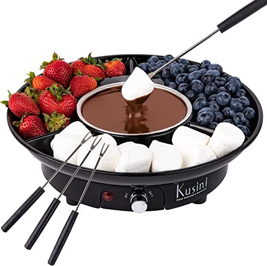 Kusini Electric Fondue Pot Set - Chocolate and Cheese Fondue - Temperature Control, Detachable Se... | Amazon (US)