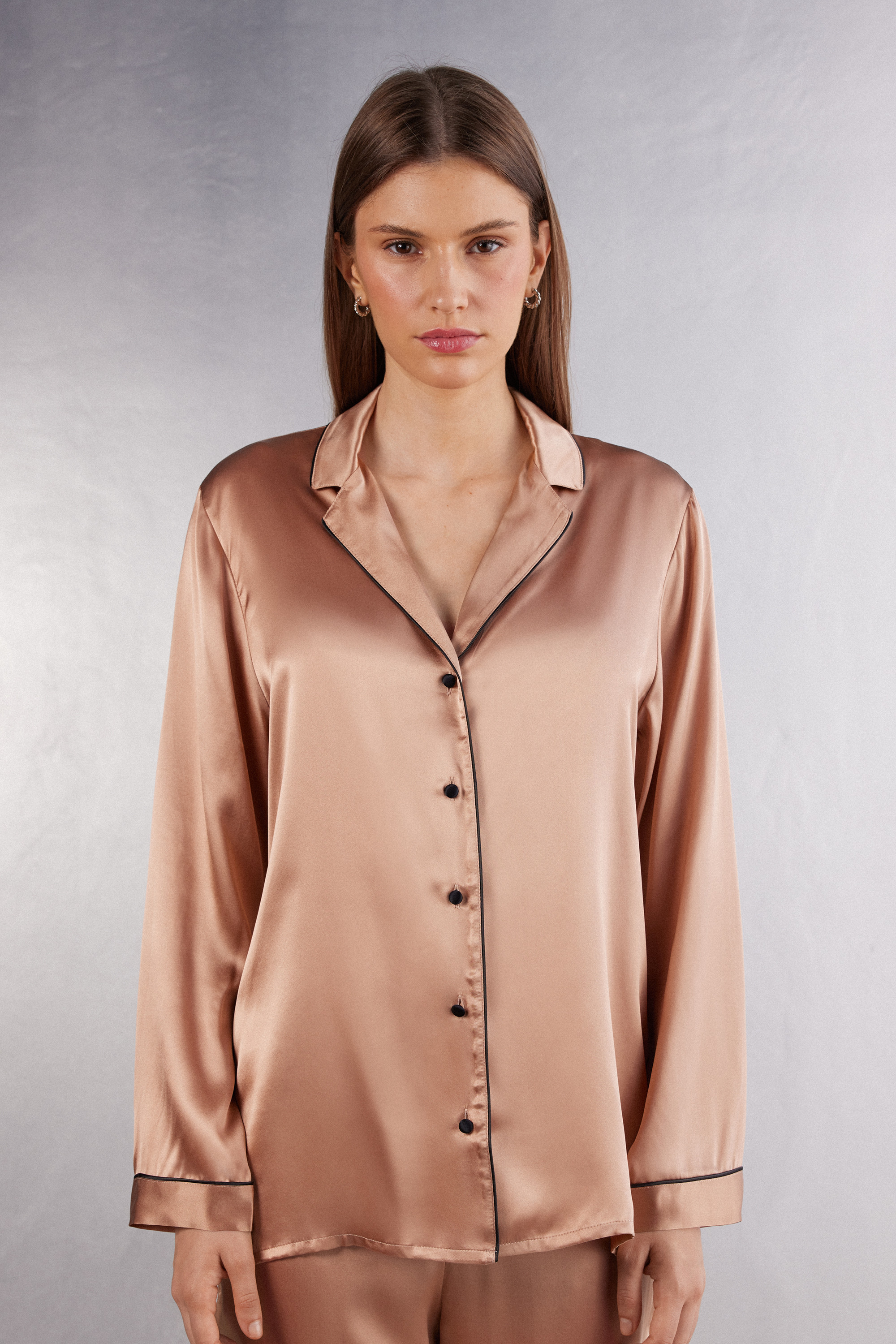 Mannish-Cut Jacket in Silk Satin | Intimissimi (US)