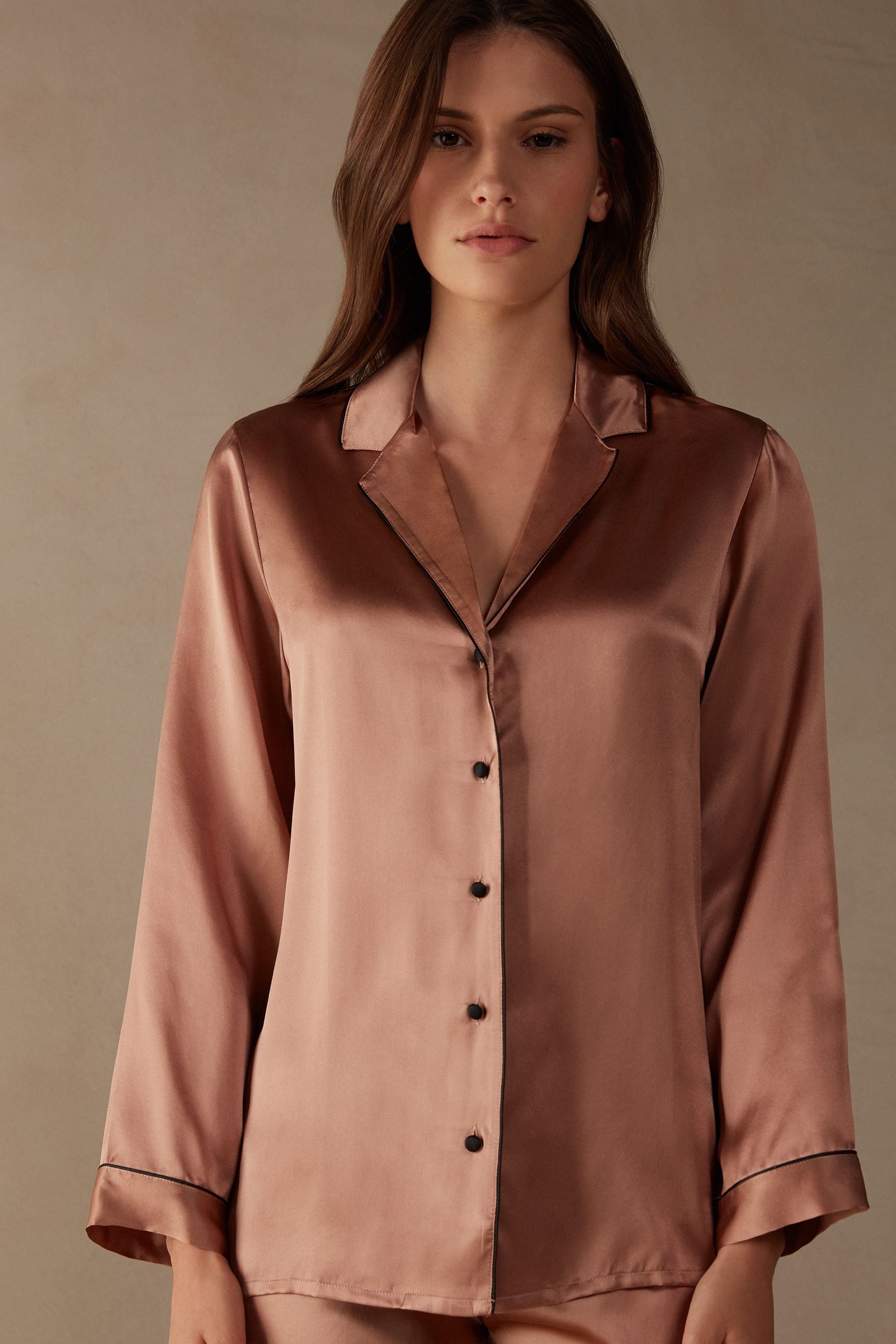 Mannish-Cut Jacket in Silk Satin | Intimissimi (US)