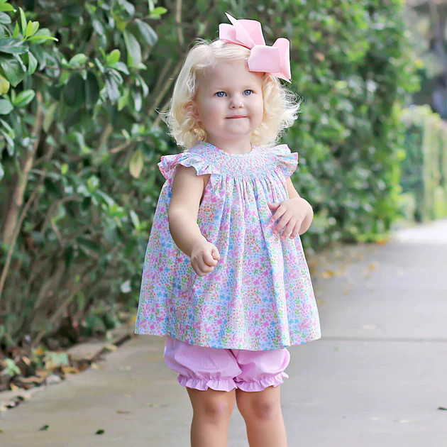 Spring Garden Smocked Bloomer Set | Classic Whimsy