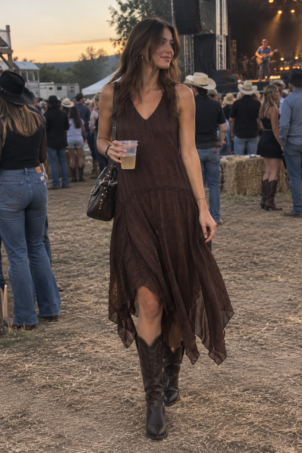 This flowy brown maxi has such an effortless boho feel and would be amazing for a country concert or fall festival. I love the uneven hem and lightweight movement with boots — it feels dressed up without trying too hard.
#ASTRTheLabel #CountryConcertOutfit #ConcertOutfit #BrownDress #BohoDress #FallFestivalOutfit #FallFashion #MaxiDress #CowboyBootOutfit #FallStyle 

 #LTKSeasonal #LTKSaleAlert #LTKTravel