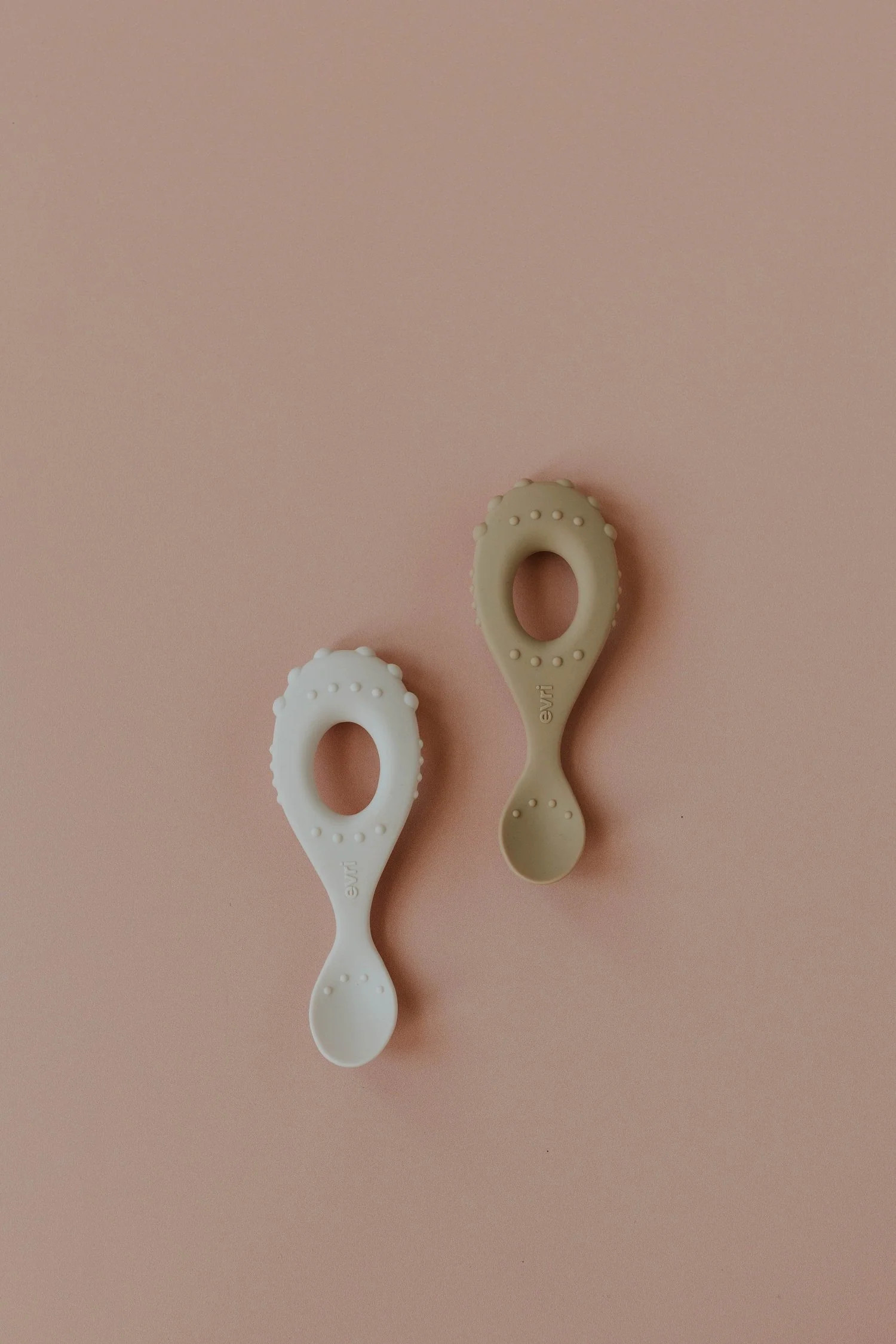 Silicone Baby Spoon 2-Pack Ivory & Sand | Evri LLC