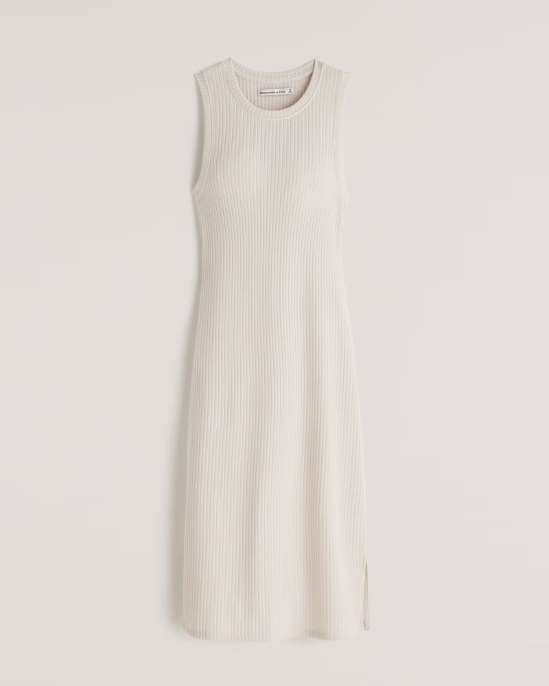 Ribbed Knit Midi Dress | Abercrombie & Fitch (US)