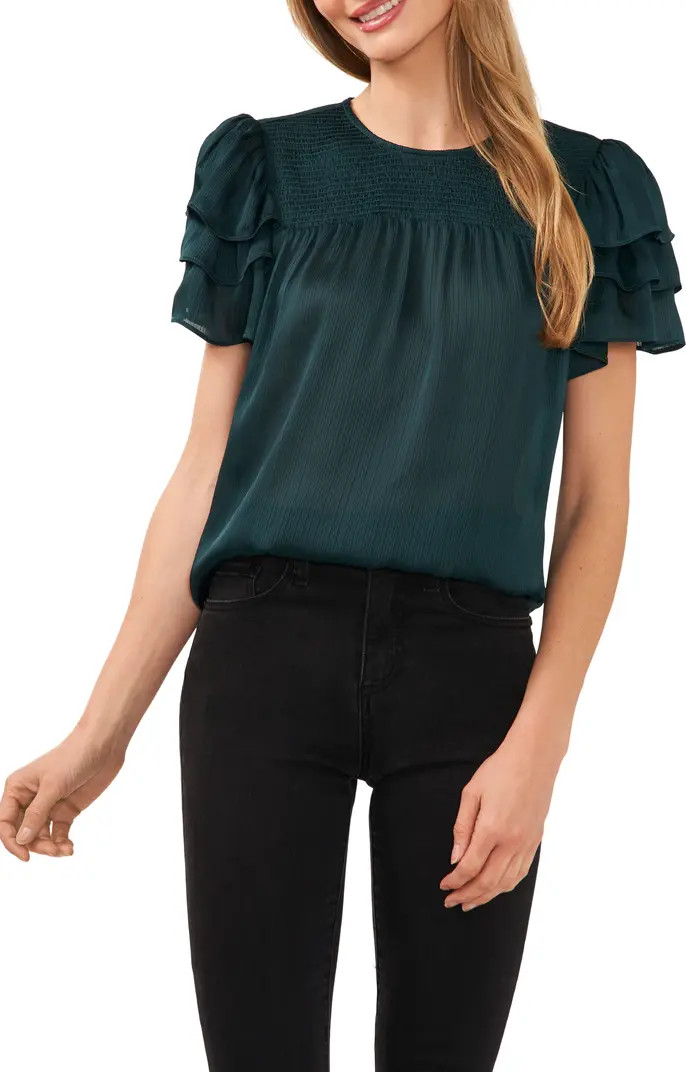 CeCe Smocked Yoke Tiered Sleeve Top | Nordstrom | Nordstrom