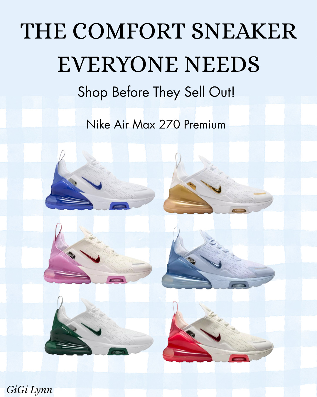 👟 The sneakers that combine comfort, style, and all-day support? The Nike Air Max 270 Premium delivers every time.

Whether you're running errands, traveling, heading to brunch, walking the dog, or putting together the perfect athleisure outfit, these women's Nike sneakers are a wardrobe essential. The iconic Air Max cushioning provides incredible comfort while the sleek, modern design instantly elevates casual outfits.

I love pairing these with leggings, biker shorts, joggers, denim, and oversized sweatshirts for an effortless everyday look. If you're searching for comfortable walking shoes, trendy sneakers for women, or versatile travel shoes, these are worth adding to your cart.

✨ Why you'll love them:
✔️ Premium Air Max cushioning
✔️ Lightweight and breathable
✔️ Perfect for walking and travel
✔️ Stylish athleisure essential
✔️ Comfortable all-day wear
✔️ Easy to style year-round

These are one of those sneakers you'll reach for again and again. Save this post for your next outfit refresh! 🤍

#NikeAirMax270 #NikeWomen #AirMaxStyle #SneakerStyle #AthleisureFashion #ComfortableShoes #WalkingShoes #TravelOutfit #EverydayStyle #LTKFashion

 

 #LTKootd #LTKfitnessgoals #LTKActive