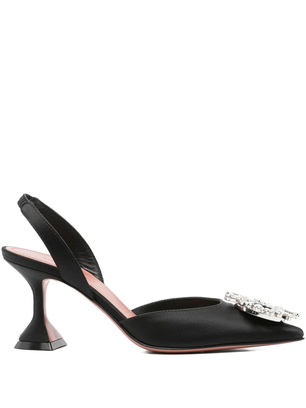 Amina Muaddi 105mm embellished heeled pumps - Black | Farfetch Global