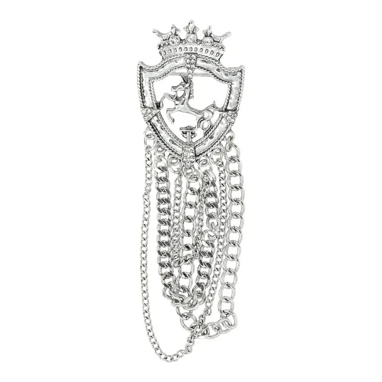 No Boundaries Horse and Crown Pin, Silvertone, Women's | Walmart (US)