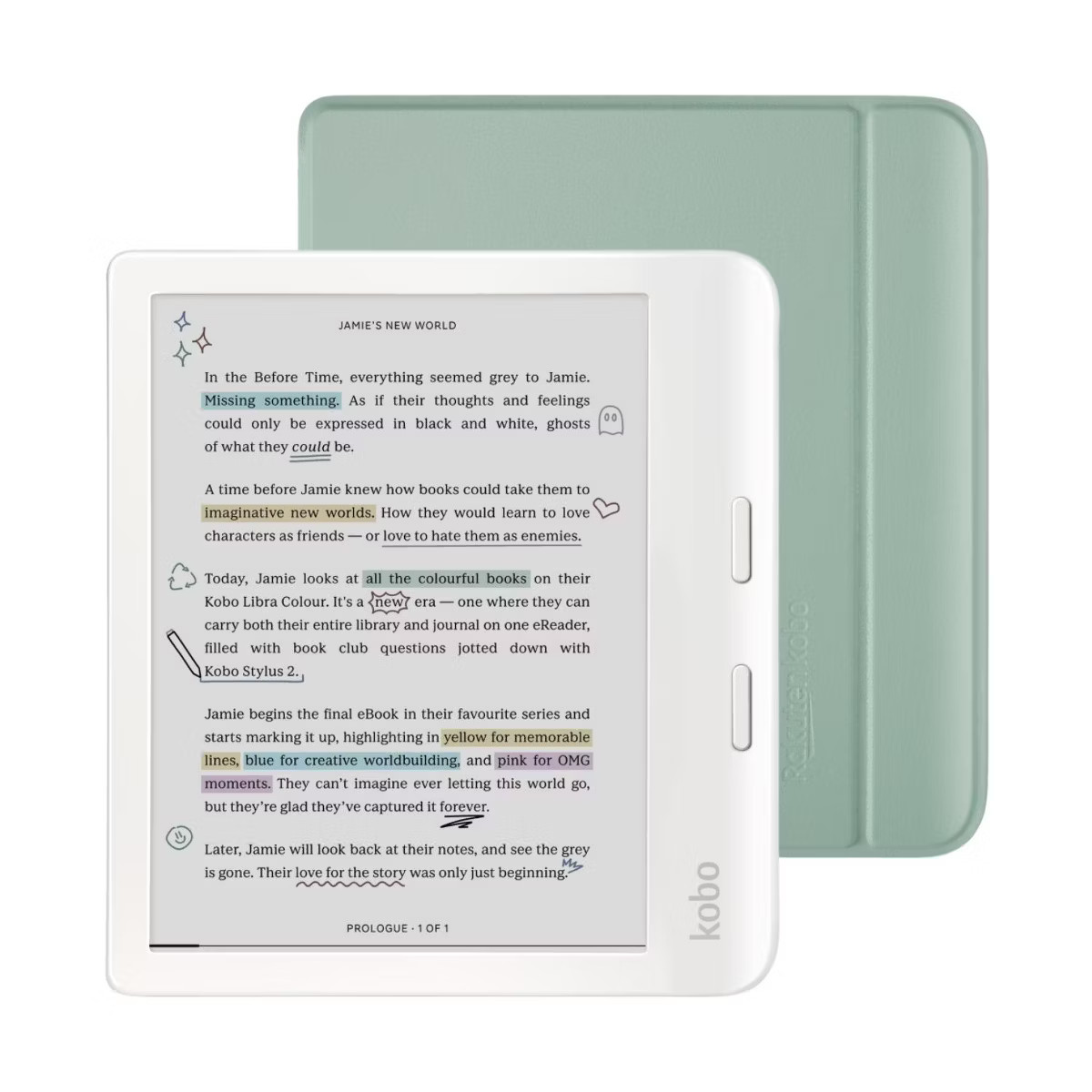 Kobo Libra Colour White eReader with SleepCover Bundle | Target
