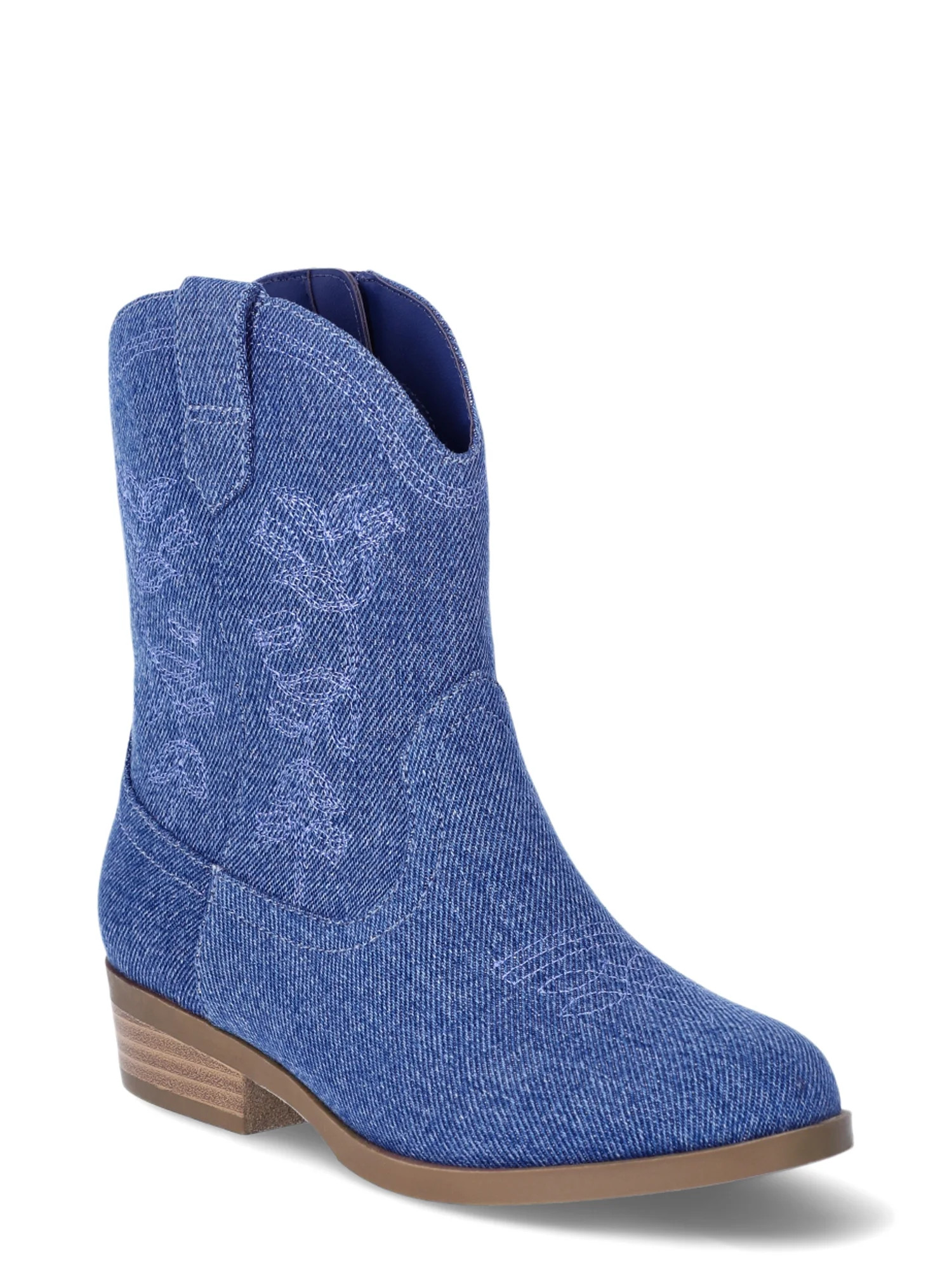 Wonder Nation Girls Embroidered Western Boots, Sizes 11-5 | Walmart (US)