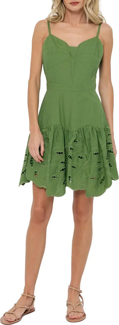 CIEBON Cathal Tiered Sleeveless Eyelet Cotton Dress | Nordstrom | Nordstrom