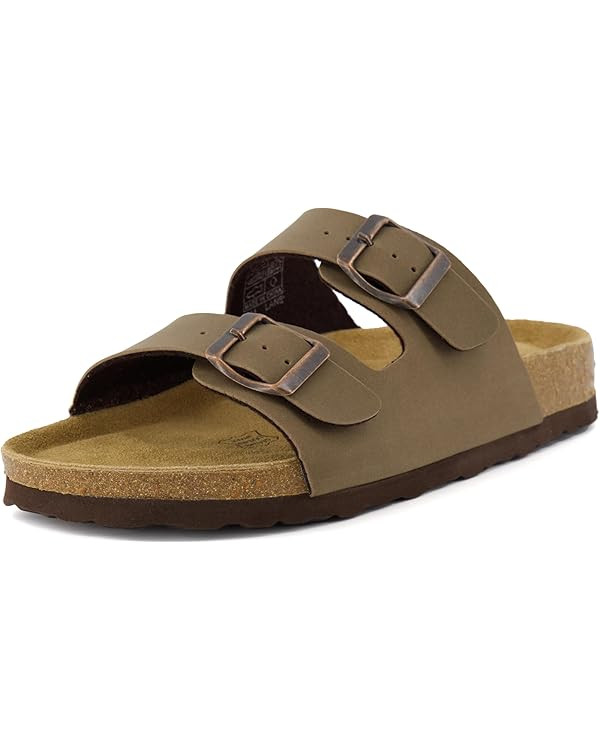 CUSHIONAIRE Lane Cork Footbed Sandals for Women – Comfortable Double Buckle Slip-On with Genuin... | Amazon (US)