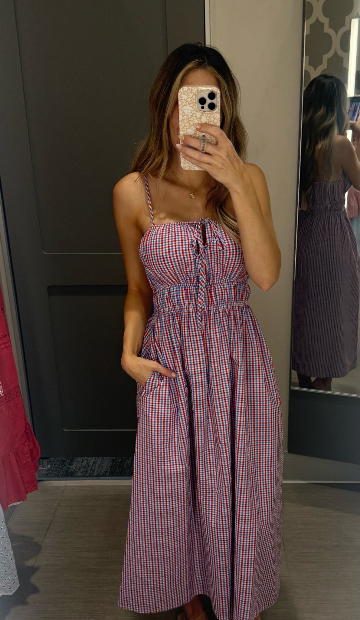 Target gingham 4th of July maxi sundress with pockets  
TTS-XS 





Summer dress 
Maxi dress 
Baby shower dress
Beach dress
Graduation dress 
Vacation dress 
Date night dress 
wedding guest dress
Bridal shower dress 
Wedding dress

#LTKTravel #LTKootd #LTKSaleAlert