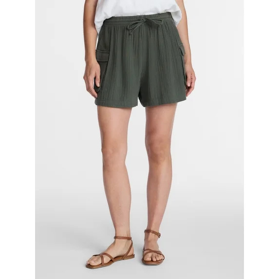 Time and Tru Women's Double Cloth Cargo Shorts, Sizes XS-XXXL | Walmart (US)