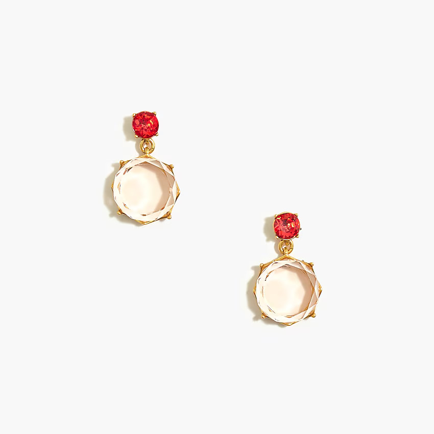 Crystal circle drop earrings | J.Crew Factory