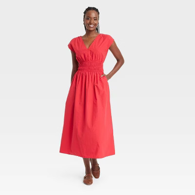 Women's Midi A-Line Dress - Universal Thread™ Red S | Target