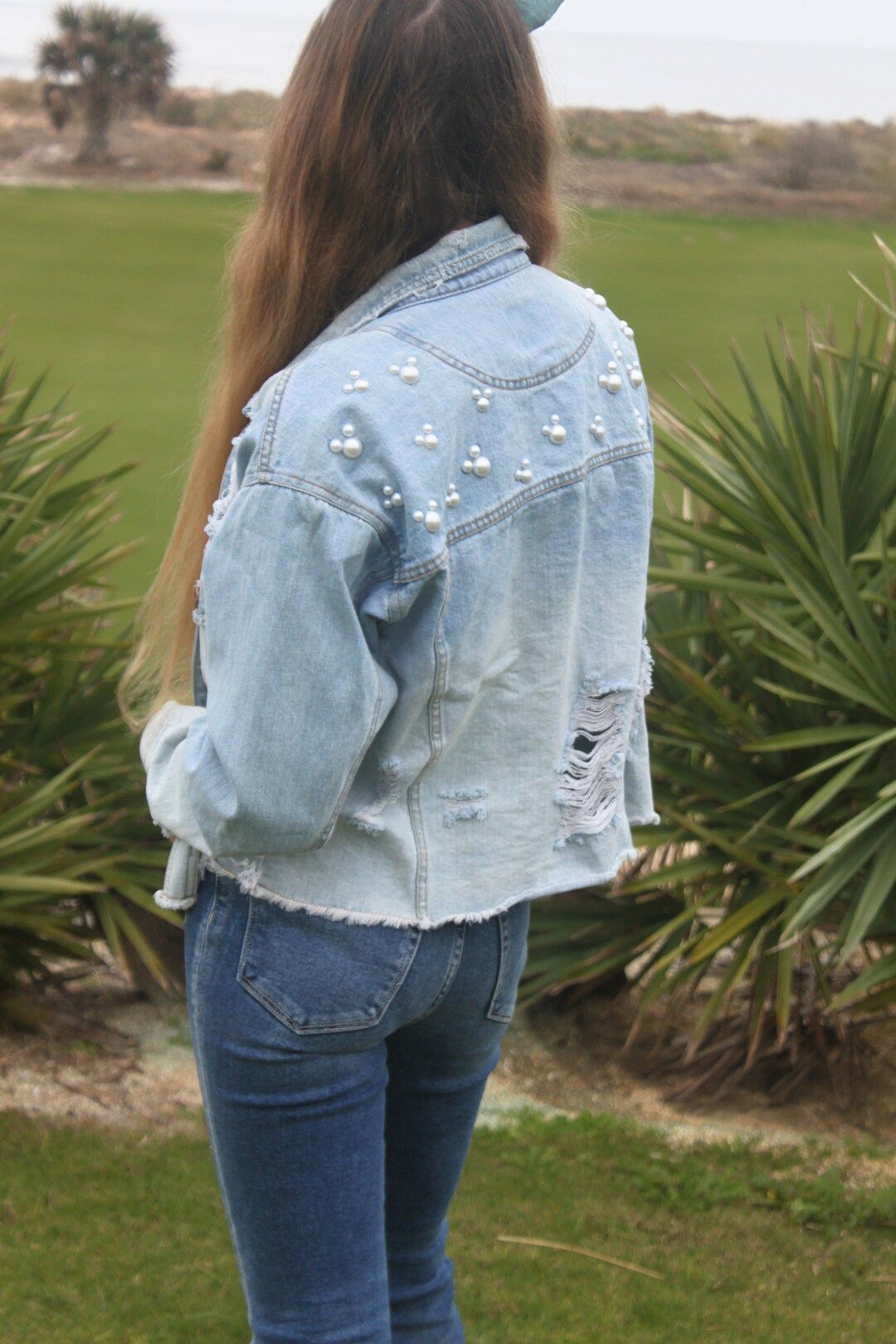Lace and Pearls Hidden Mickey Denim Jacket - Etsy | Etsy (US)