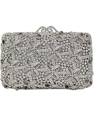 HUANG ZHUANG Bling Elegant Crystal Clutch Purse Luxury Rhinestone Evening Bag Prom Women Party We... | Amazon (US)