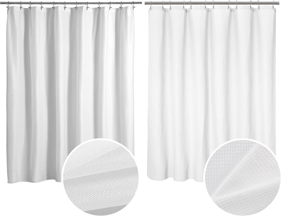 Barossa Design Waffle Weave Shower Curtain 71" x 84" & Fabric Shower Curtain Liner 72" x 84" | Amazon (US)