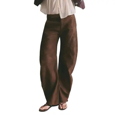 Free People Spotlight Wide Leg Faux Leather Trousers in Chocolate Brown at Nordstrom, Size 2 | Nordstrom