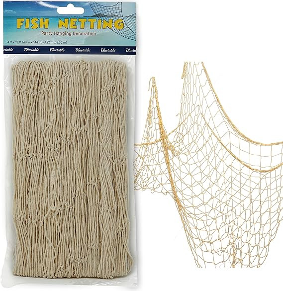 Netting Decoration, Fish Net Party Decor – Natural Color Cotton Netting 48” x 144” Inches. ... | Amazon (US)