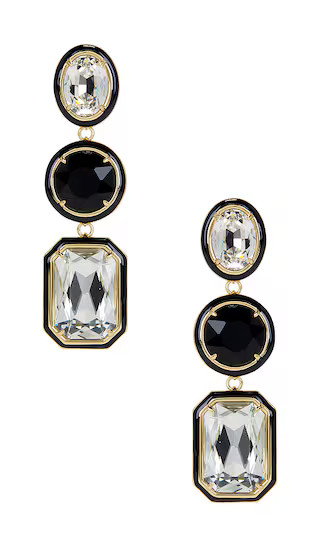 Camille Gemstone Drop Earring in Black | Revolve Clothing (Global)