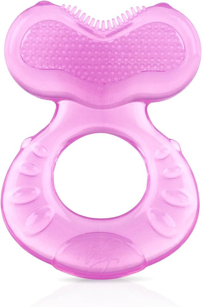 Nuby Silicone Teethe-eez Teether with Bristles, Includes Hygienic Case, Pink | Amazon (US)