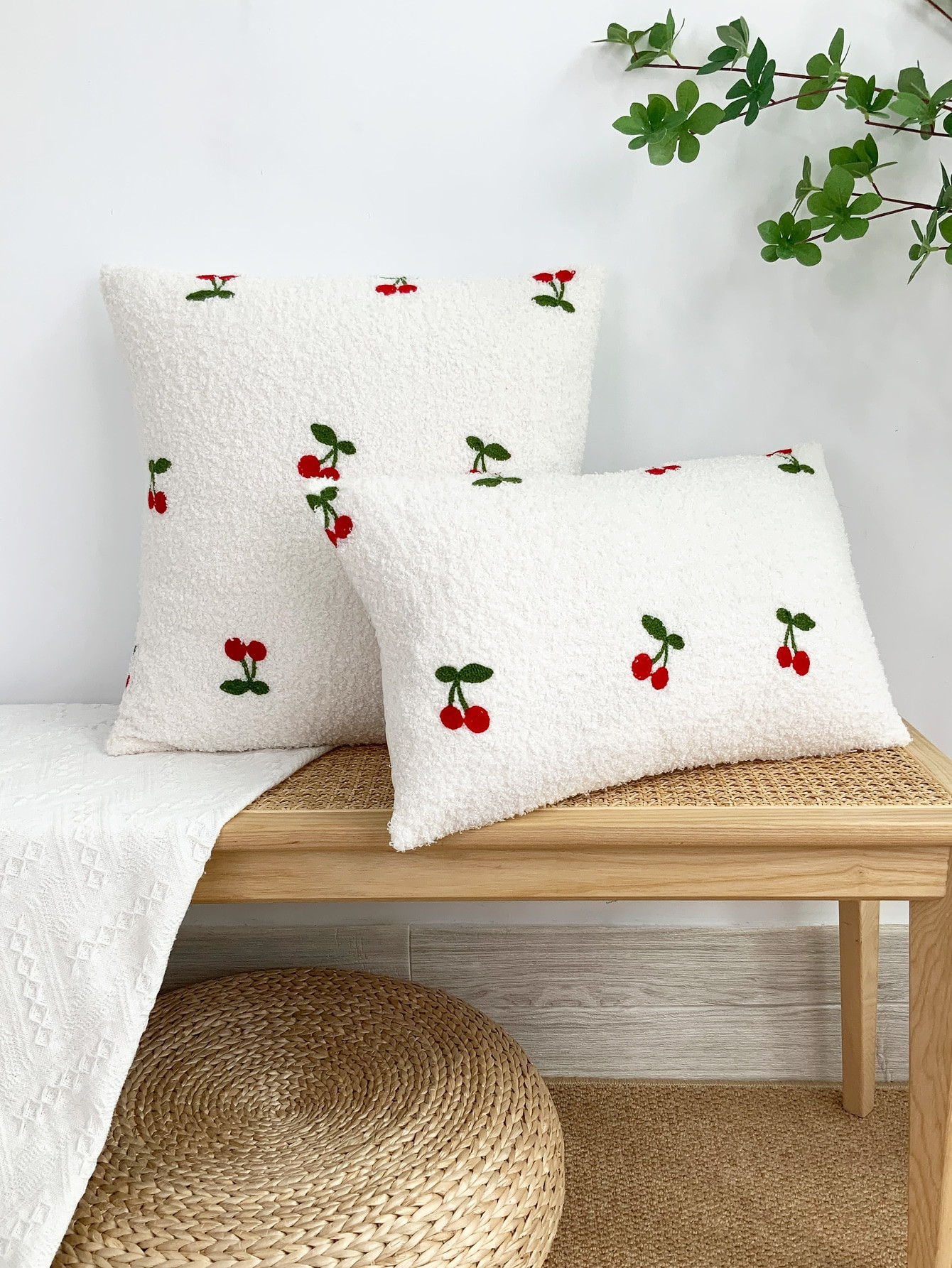 1 Unidade De Fronha Bordada Cereja Ou Fronha De Cintura | SHEIN